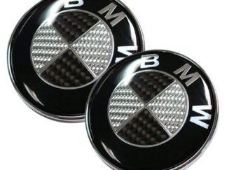 BMW logo, BMW emblem, BMW emblem replacement,BMW black carbon fibre hood emblem, BMW black carbon fibre trunk emblem