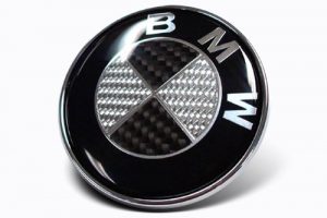 BMW black carbon fibre hood emblem, BMW black carbon fibre trunk emblem