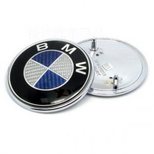 BMW blue carbon fiber hood badge