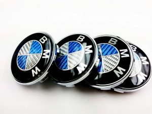 BMW blue carbon fibre wheel cap