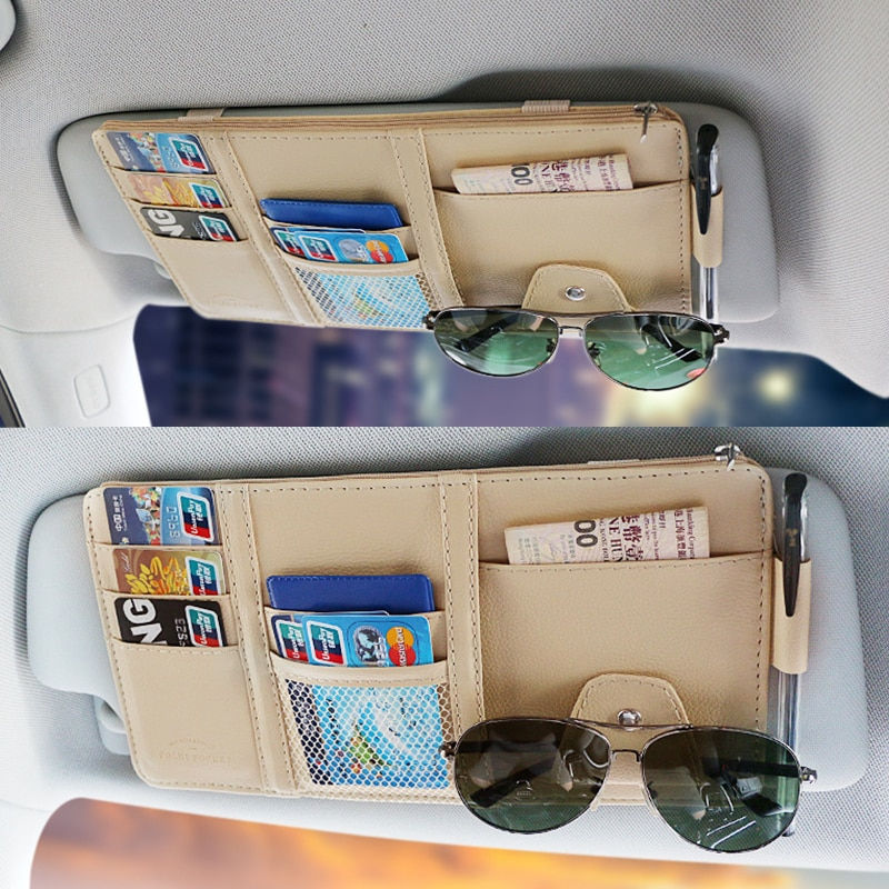 Car Sun Visor Pocket Organizer And Document Holder Storage Pouch Accessories New 